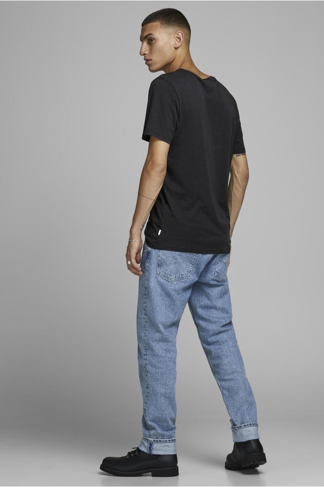 JJEORGANIC BASIC TEE SS O-NECK NOOS 12156101 Black/SLIM